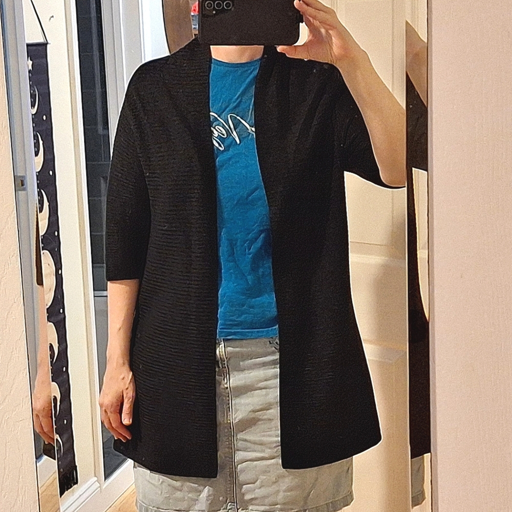 EILEEN FISHER | Merino Wool Black Sweater/Jacket